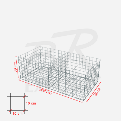 Gabionový koš 200 x 100 x 70 cm 
